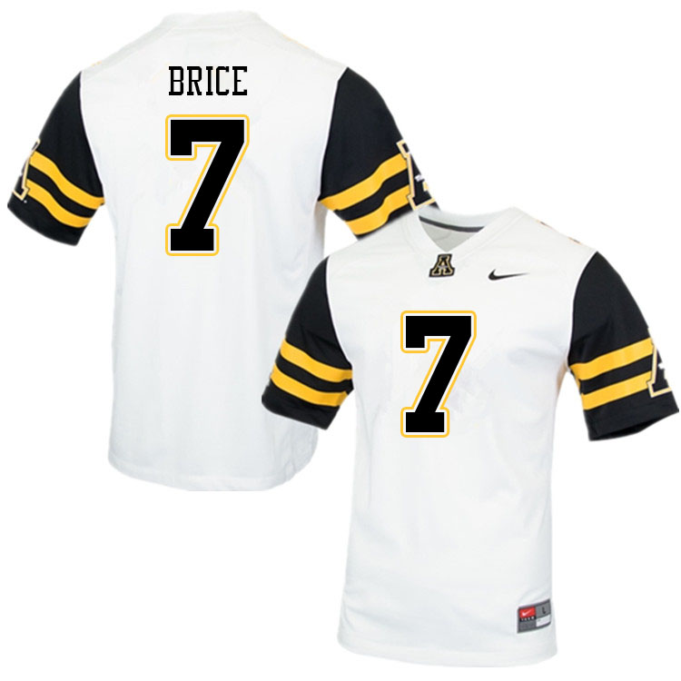 Men #7 Chase Brice Appalachian State Mountaineers College Football Jerseys Sale-White - Click Image to Close
